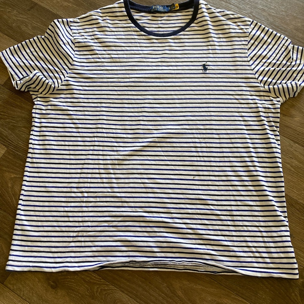 Ralph Lauren Navy and White Striped Tee